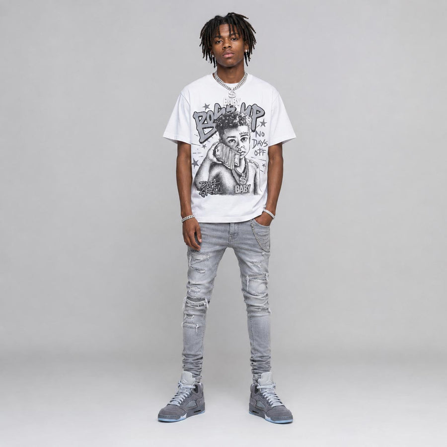 Wolf Grey 5s DopeSkill T-Shirt Boss Up Graphic