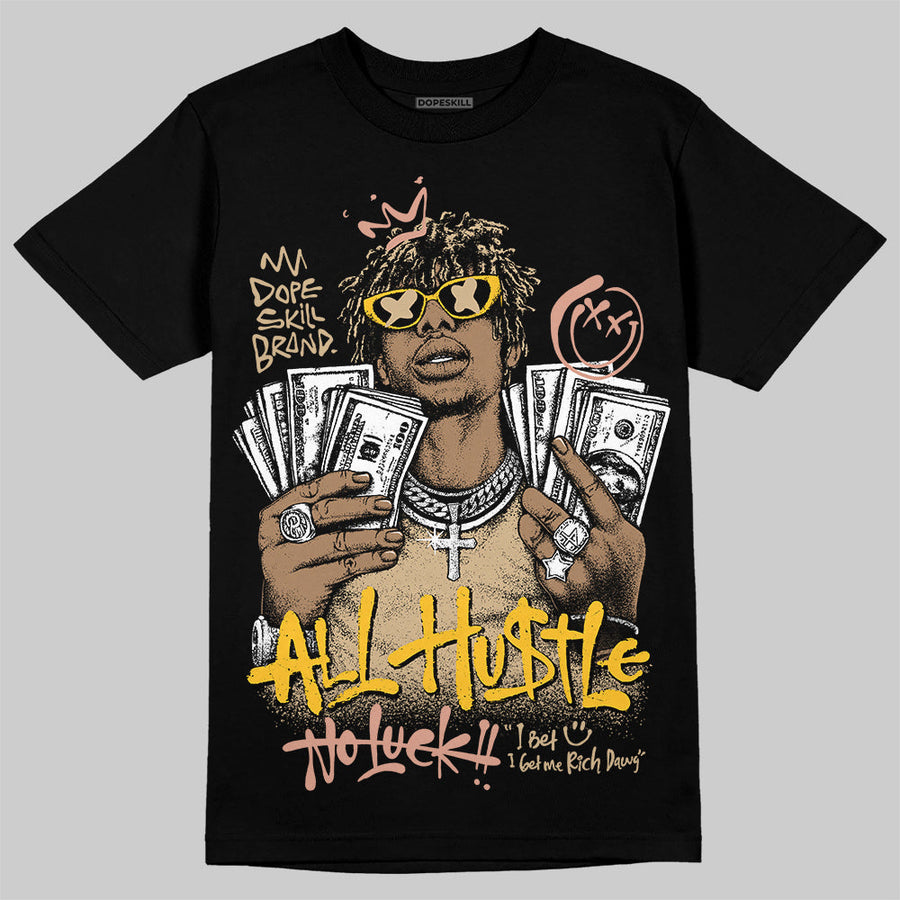 TAN 'All Hustle No Luck' DopeSkill Graphic T-Shirt