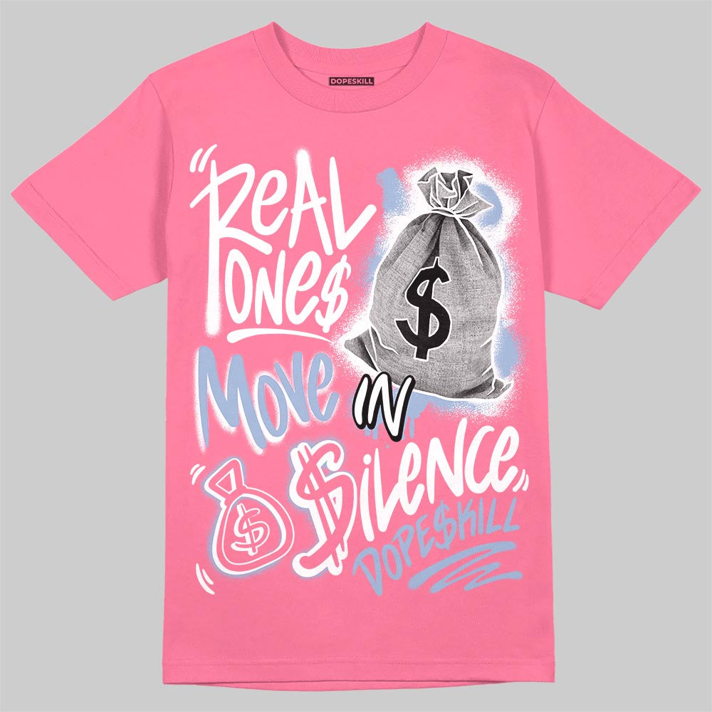 Cobalt Bliss 3s DopeSkill T-Shirt Real Ones Move In Silence Graphic