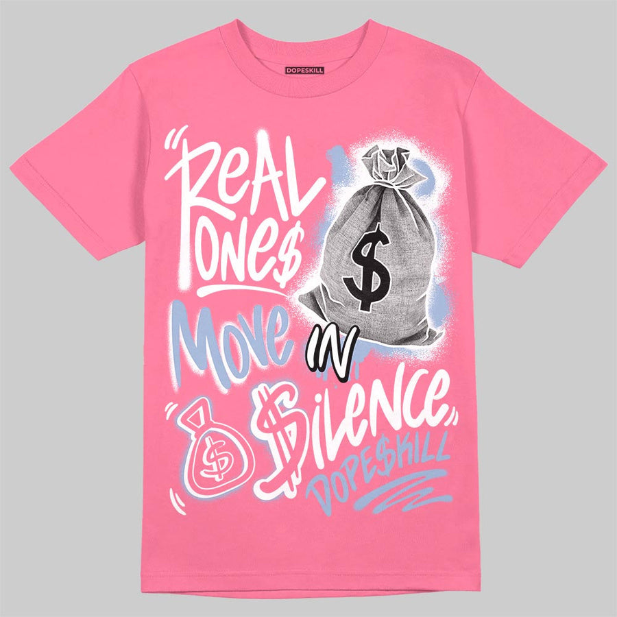Cobalt Bliss 3s DopeSkill T-Shirt Real Ones Move In Silence Graphic