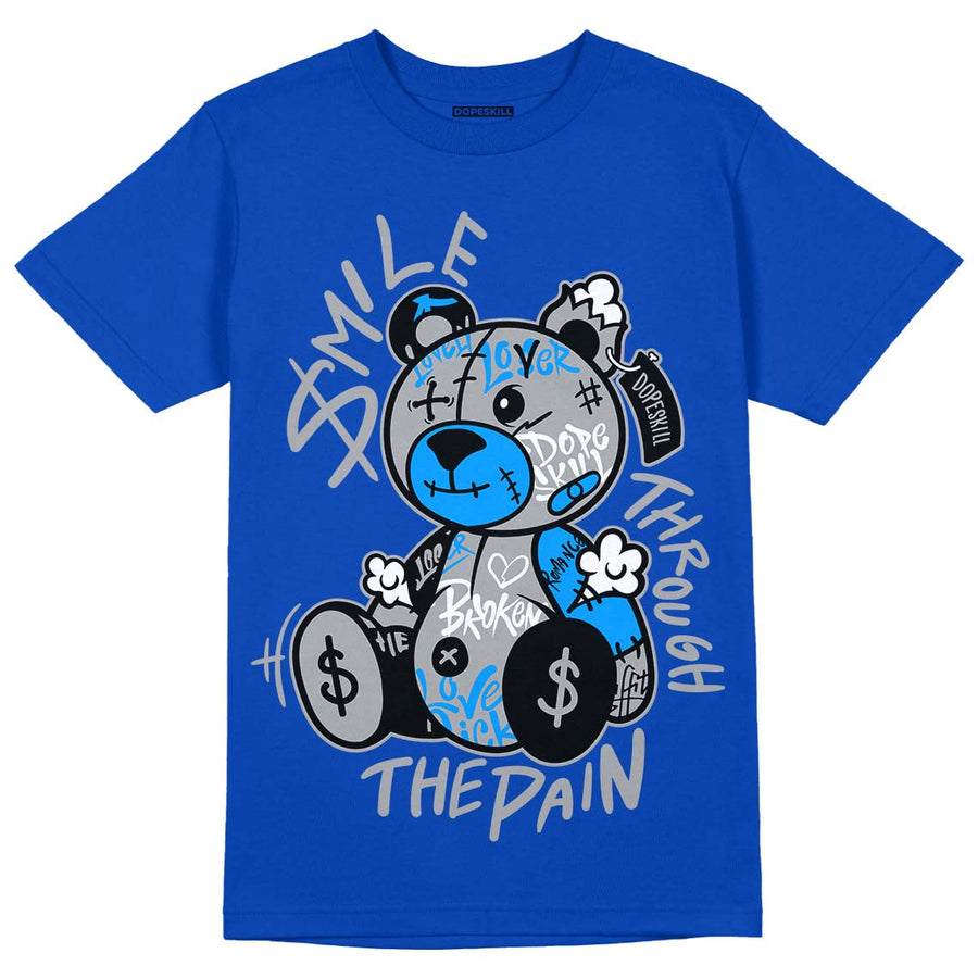 AJ 5 Racer Blue DopeSkill Racer Blue T-shirt Smile Through The Pain Graphic