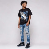 Black University Blue 5s DopeSkill T-Shirt Trust God Graphic