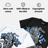 Black University Blue 5s DopeSkill T-Shirt True Love Will Kill You Graphic
