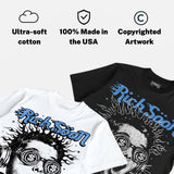 Black University Blue 5s DopeSkill Oversize Print T-Shirt Rich Soon Graphic