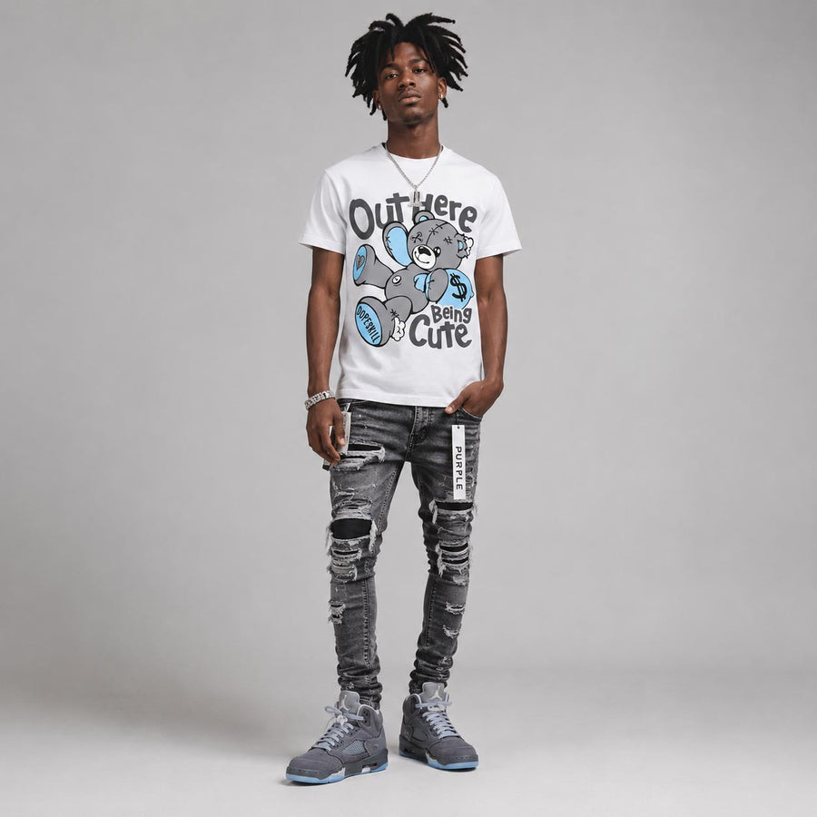 Wolf Grey 5s DopeSkill T-Shirt Out Here Being Cute Graphic