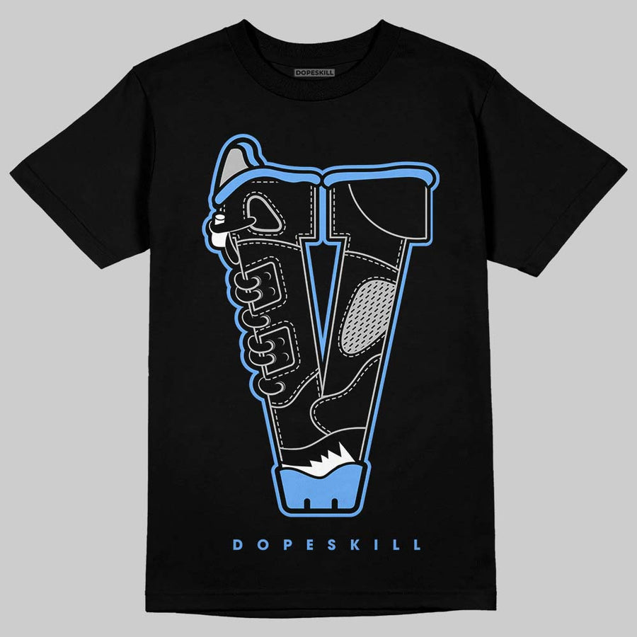 Black University Blue 5s DopeSkill T-Shirt V Jordan 5 Graphic