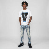 Black University Blue 5s DopeSkill T-Shirt V Jordan 5 Graphic