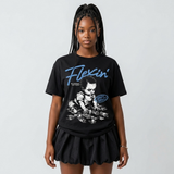 Black University Blue 5s DopeSkill T-Shirt Flexin' Graphic