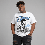 Black University Blue 5s DopeSkill T-Shirt Flexin' Graphic