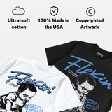 Black University Blue 5s DopeSkill T-Shirt Flexin' Graphic