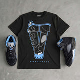 Black University Blue 5s DopeSkill T-Shirt V Jordan 5 Graphic