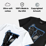 Black University Blue 5s DopeSkill T-Shirt V Jordan 5 Graphic