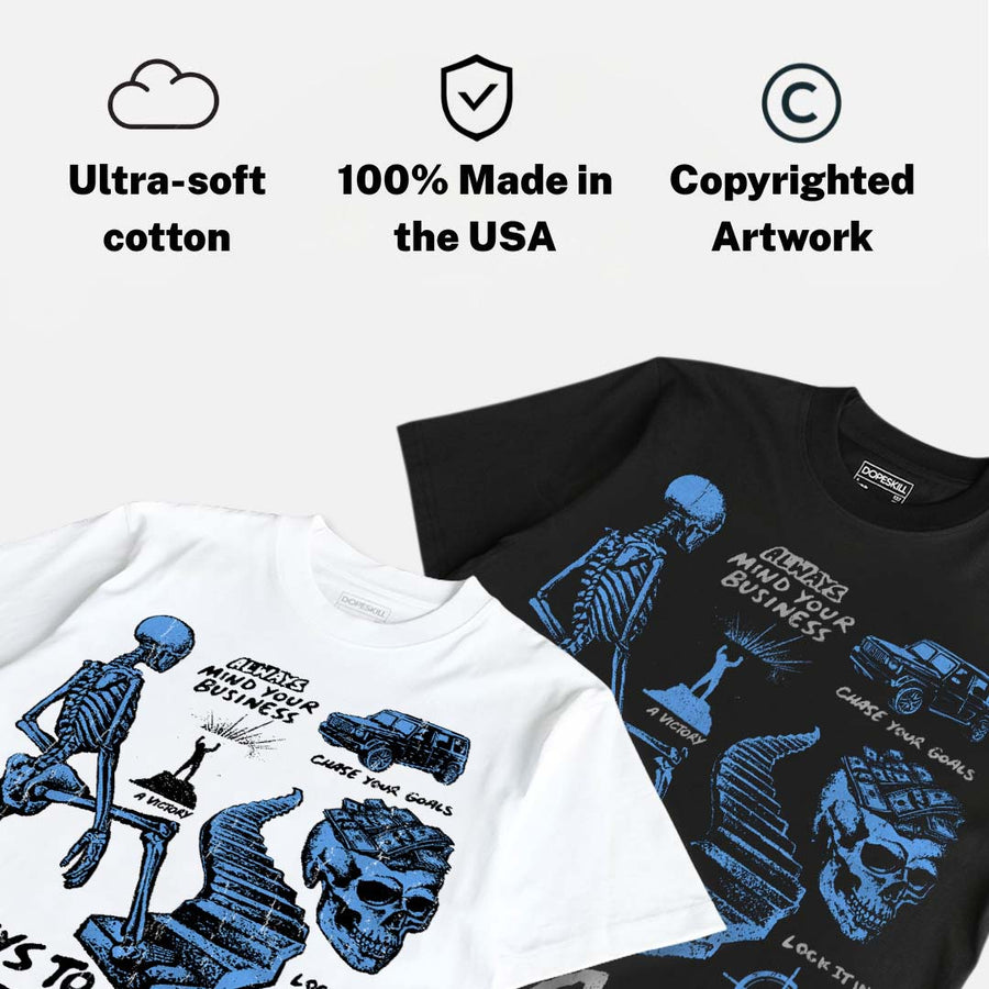Black University Blue 5s DopeSkill T-Shirt Ways To Get Ahead Graphic