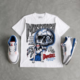 “True Blue” 3s DopeSkill T-Shirt Mystery Ghostly Grasp Graphic