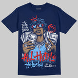 University Blue 'All Hustle No Luck' DopeSkill Graphic T-Shirt