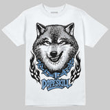Black University Blue 5s DopeSkill T-Shirt Wolf Grey Graphic