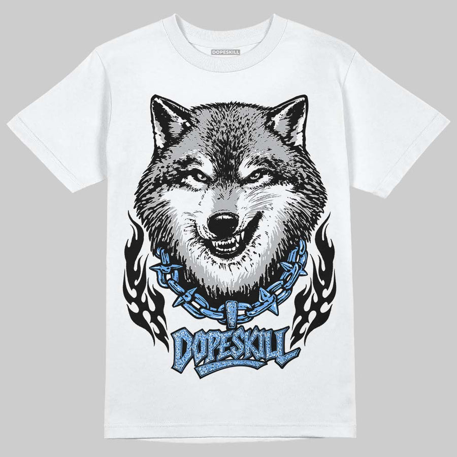 Black University Blue 5s DopeSkill T-Shirt Wolf Grey Graphic