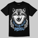 Black University Blue 5s DopeSkill T-Shirt Wolf Grey Graphic
