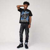 Black University Blue 5s DopeSkill T-Shirt Laid Back Graphic