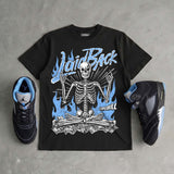 Black University Blue 5s DopeSkill T-Shirt Laid Back Graphic