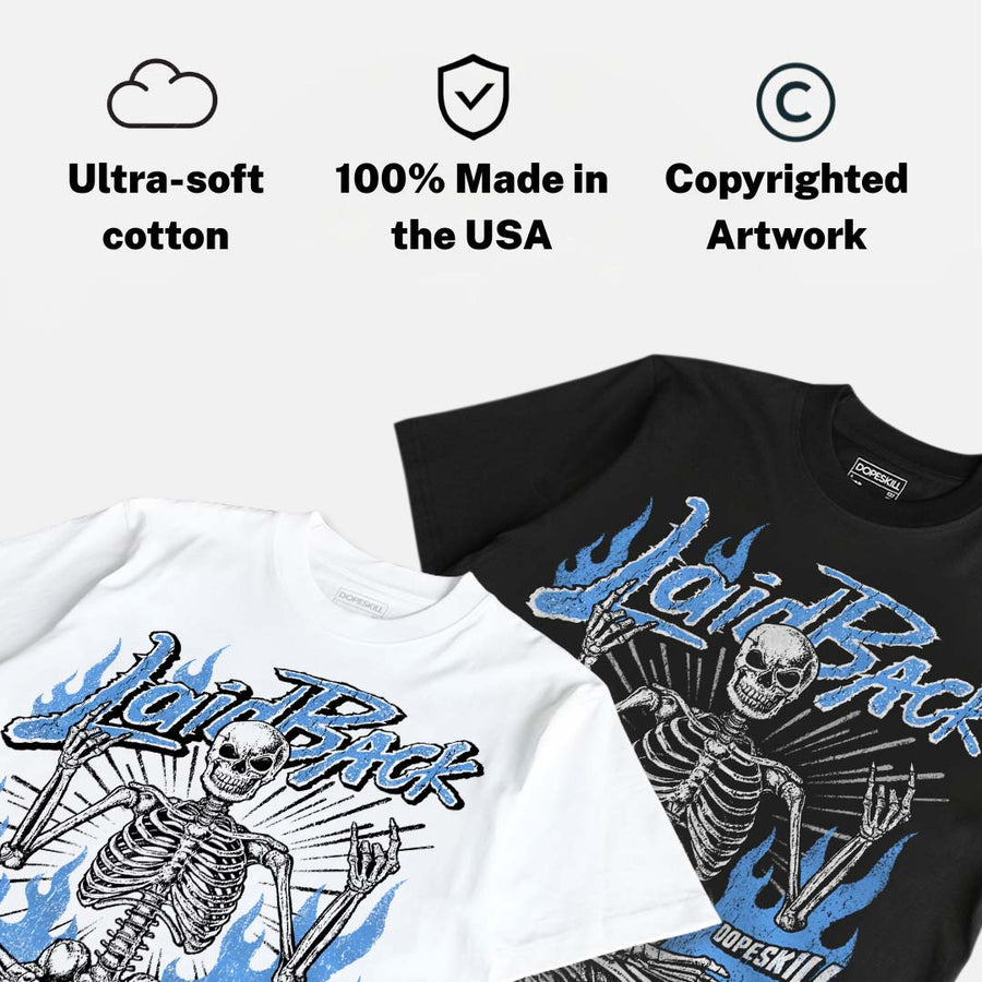 Black University Blue 5s DopeSkill T-Shirt Laid Back Graphic