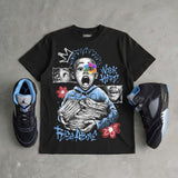Black University Blue 5s DopeSkill T-Shirt Work Hard Rise Above Graphic