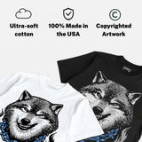Black University Blue 5s DopeSkill T-Shirt Wolf Grey Graphic
