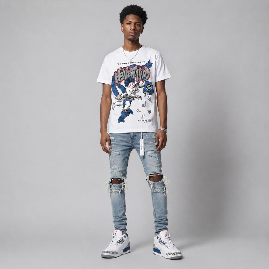 “True Blue” 3s DopeSkill T-Shirt Nevermind Graphic