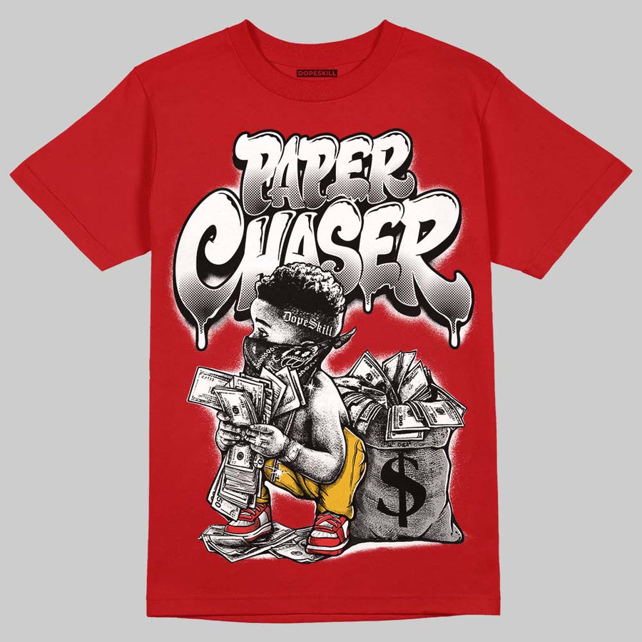 AJ 13 Chicago True Red Cherry DopeSkill T-Shirt Paper Chaser Boy Graphic