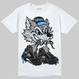 Black University Blue 5s DopeSkill T-Shirt Wolf Grey 5s Graphic