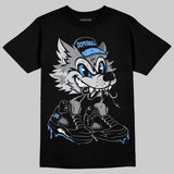 Black University Blue 5s DopeSkill T-Shirt Wolf Grey 5s Graphic