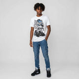 Black University Blue 5s DopeSkill T-Shirt Wolf Grey 5s Graphic