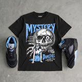 Black University Blue 5s DopeSkill T-Shirt Mystery Ghostly Grasp Graphic