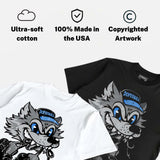 Black University Blue 5s DopeSkill T-Shirt Wolf Grey 5s Graphic