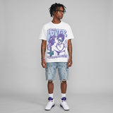 Grape 5s DopeSkill Oversize Print T-Shirt Real Ones Choose Loyalty Graphic