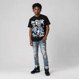 Black University Blue 5s DopeSkill T-Shirt No Risk No Story Graphic