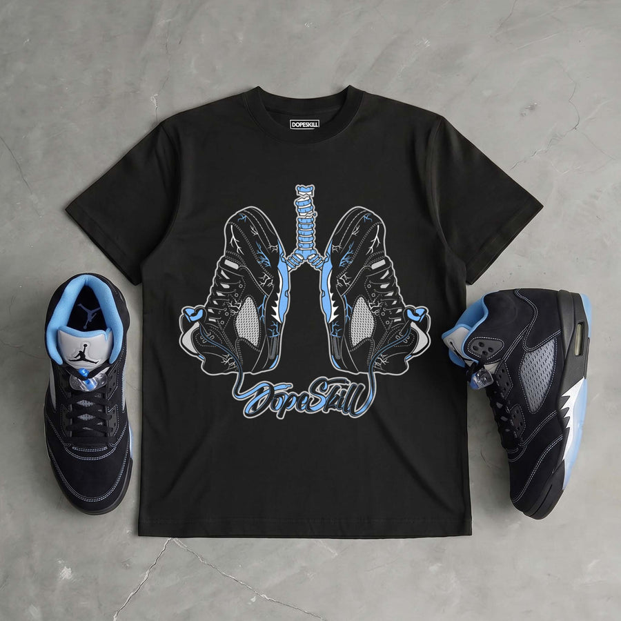 Black University Blue 5s DopeSkill T-Shirt Breathe Graphic
