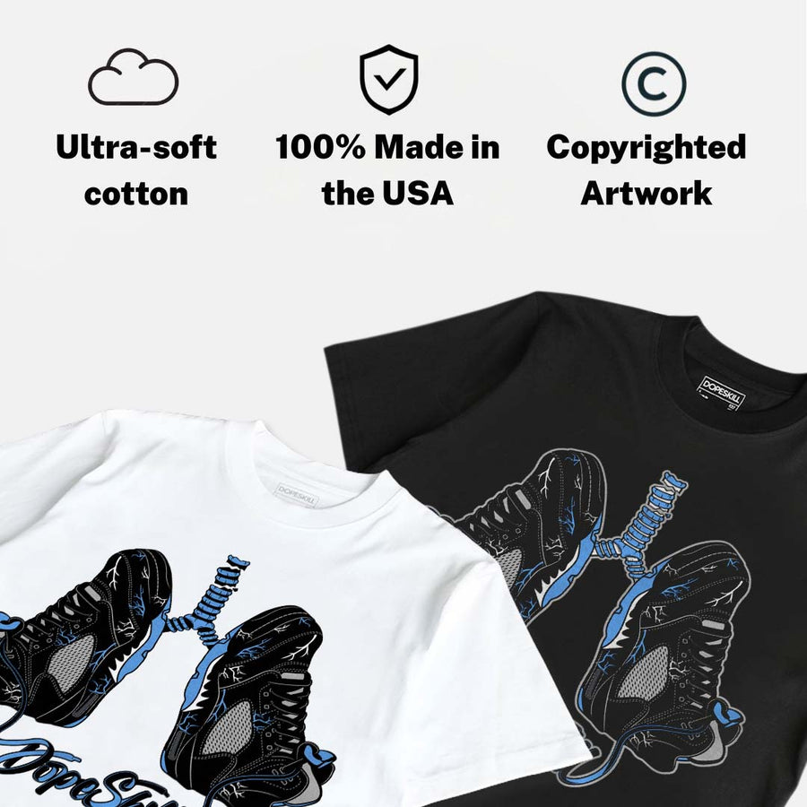 Black University Blue 5s DopeSkill T-Shirt Breathe Graphic