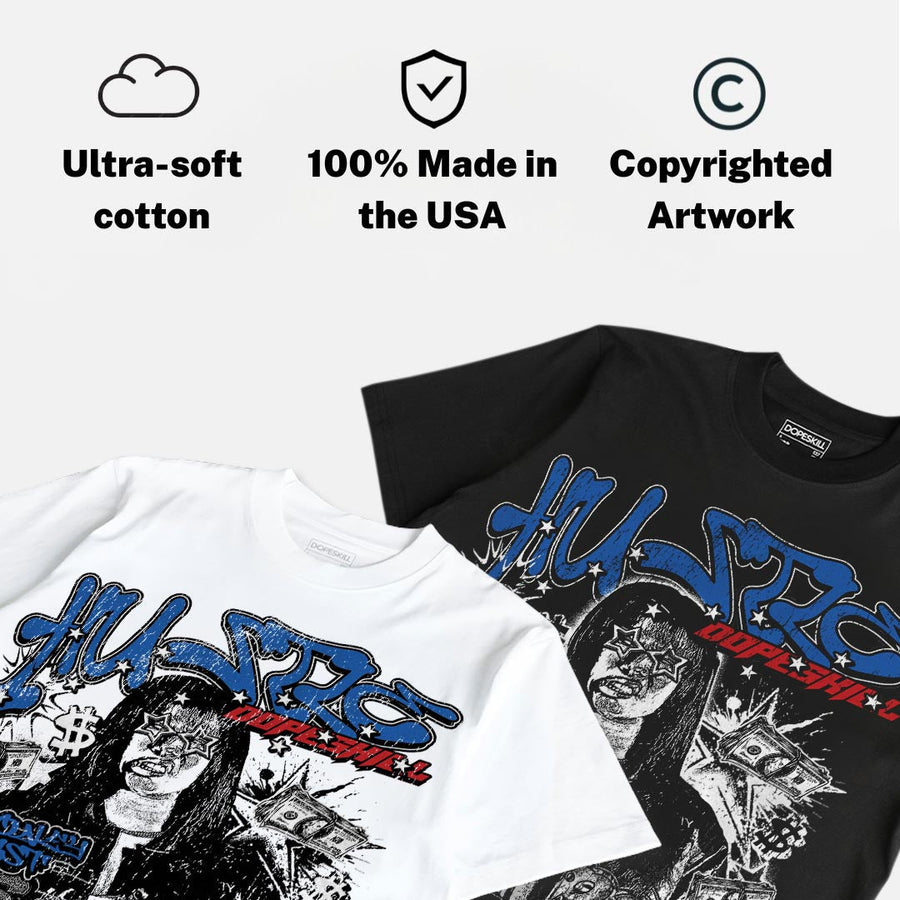 “True Blue” 3s DopeSkill Oversize Print T-Shirt No Money No Lust Graphic