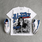 “True Blue” 3s DopeSkill Oversize Print T-Shirt No Money No Lust Graphic