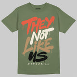 Medium Olive 3s DopeSkill T-Shirt They Not Like Us Graphic
