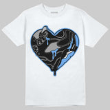 Black University Blue 5s DopeSkill T-Shirt Heart Jordan 5 Graphic