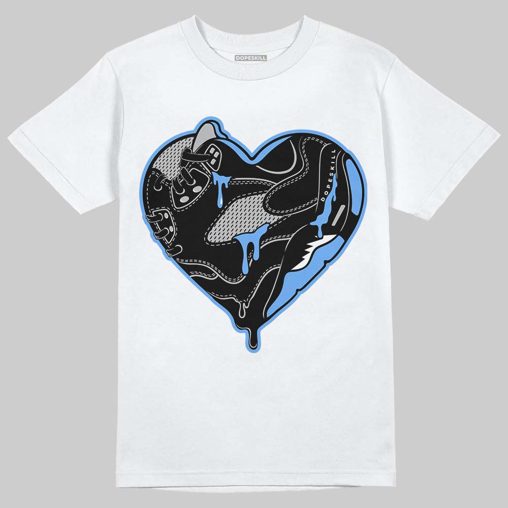 Black University Blue 5s DopeSkill T-Shirt Heart Jordan 5 Graphic