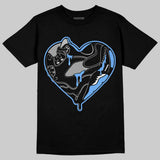 Black University Blue 5s DopeSkill T-Shirt Heart Jordan 5 Graphic