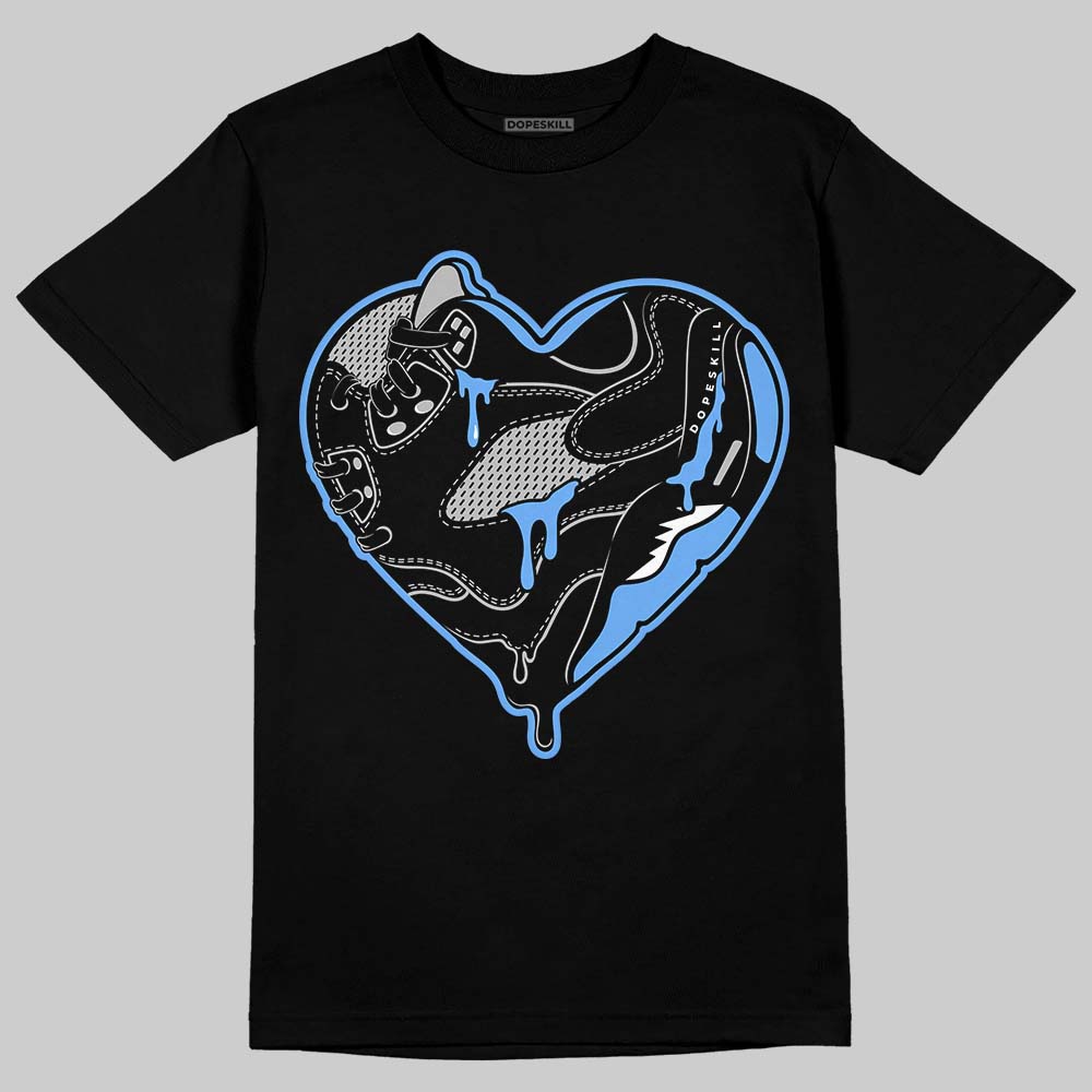 Black University Blue 5s DopeSkill T-Shirt Heart Jordan 5 Graphic