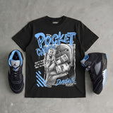 Black University Blue 5s DopeSkill T-Shirt Pocket Change Graphic