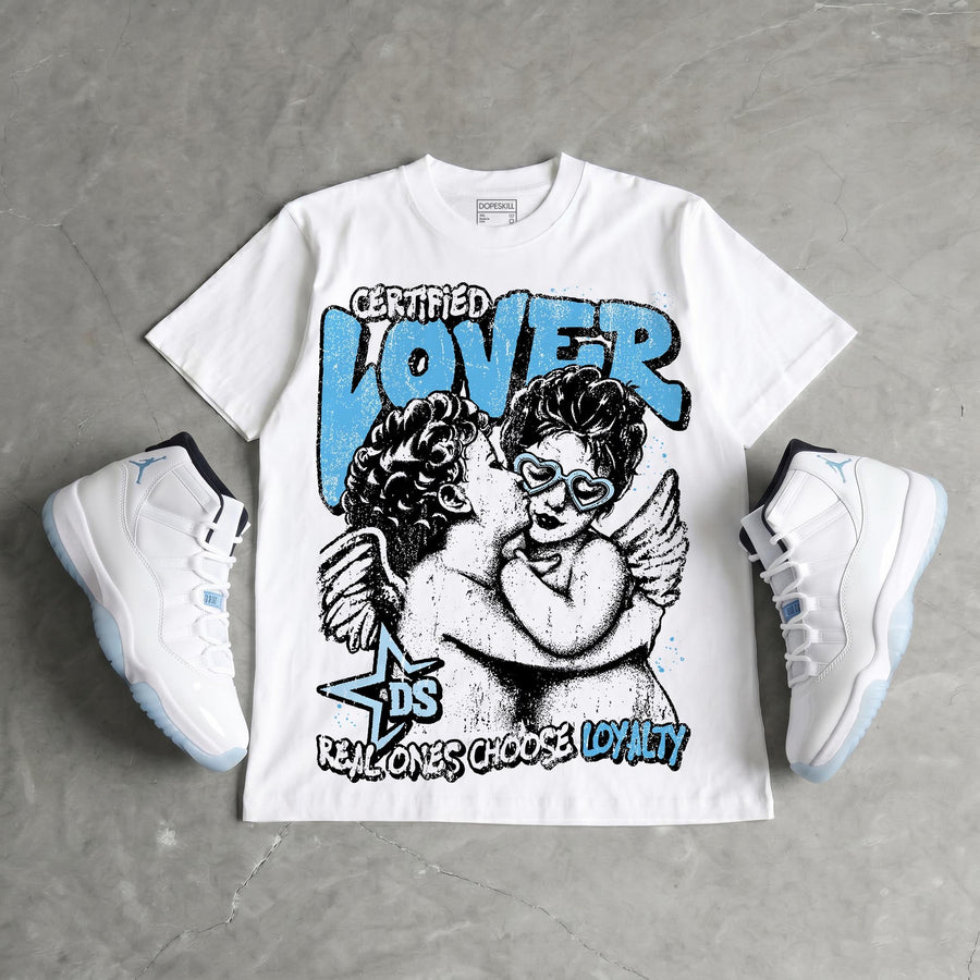 Legend Blue 11s DopeSkill Oversize Print T-Shirt Real Ones Choose Loyalty Graphic