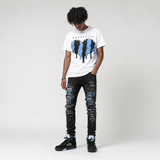 Black University Blue 5s DopeSkill T-Shirt Slime Drip Heart Graphic