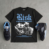 Black University Blue 5s DopeSkill T-Shirt Risk Is Better Than Regret Graphic