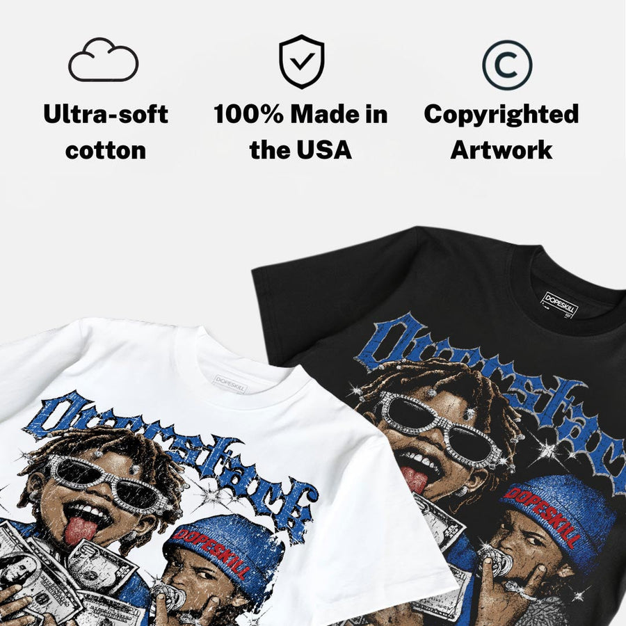 “True Blue” 3s DopeSkill Oversize Print T-Shirt Overstack Graphic